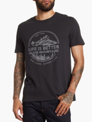 Rainforest Life is Better in the Mountains Graphic T-Shirt X-Large, BLACK