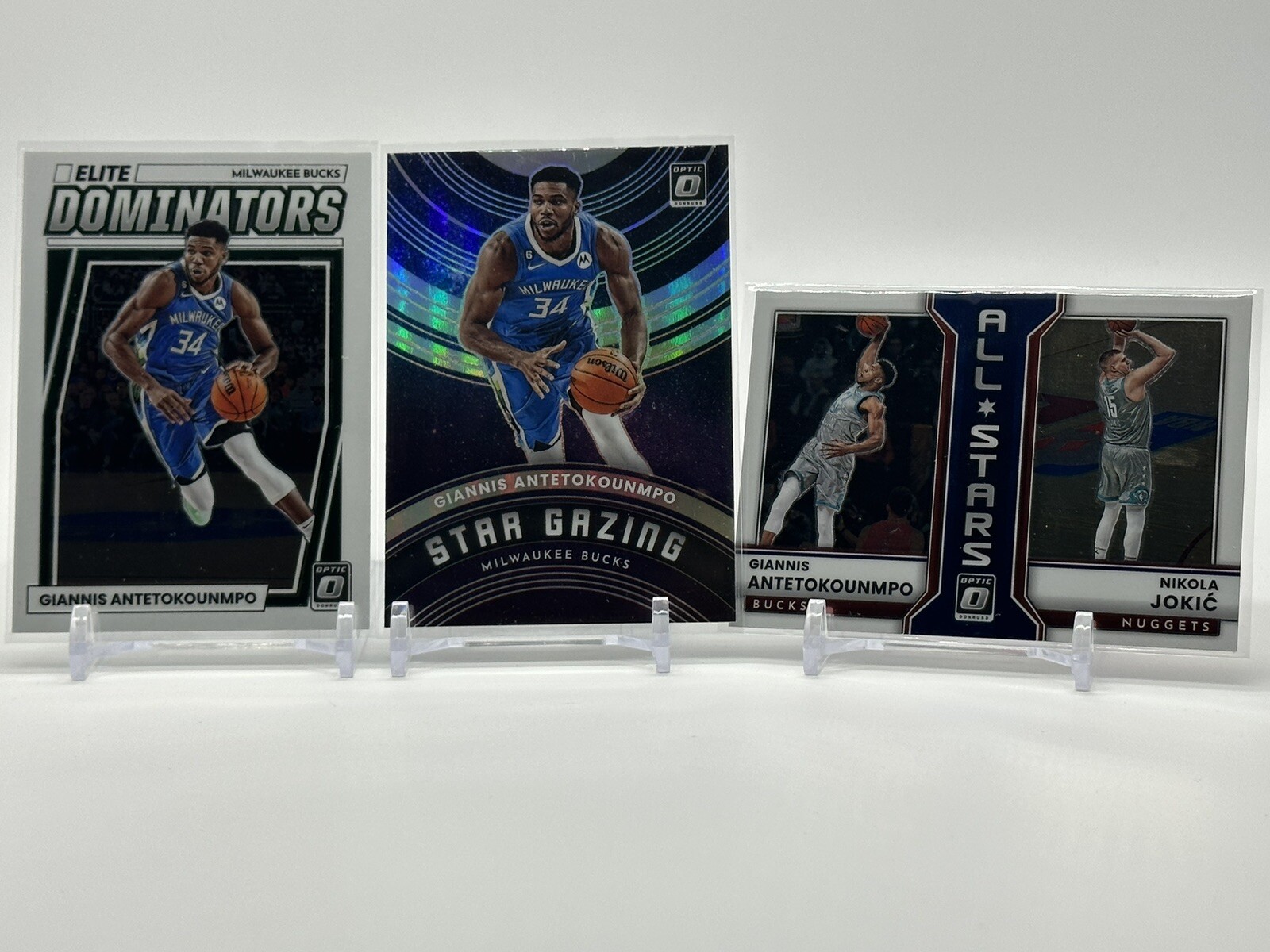 2022-23 Optic Star Gazing Holo #1 Giannis Antetokounmpo, Jokic Dual All Stars