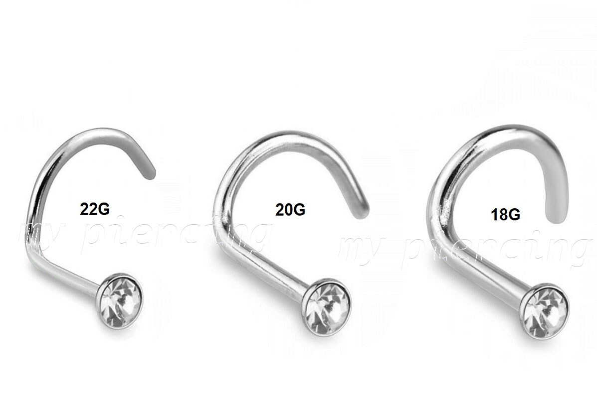 Stainless Steel 22g Titanium Nose Ring Gold Nose Ring 20g CZ Nose