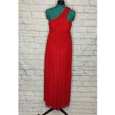 *CALVIN Klein Womens Gown Dress Red Maxi Stretch One Shoulder Sleeveless  Zip 4 | eBay