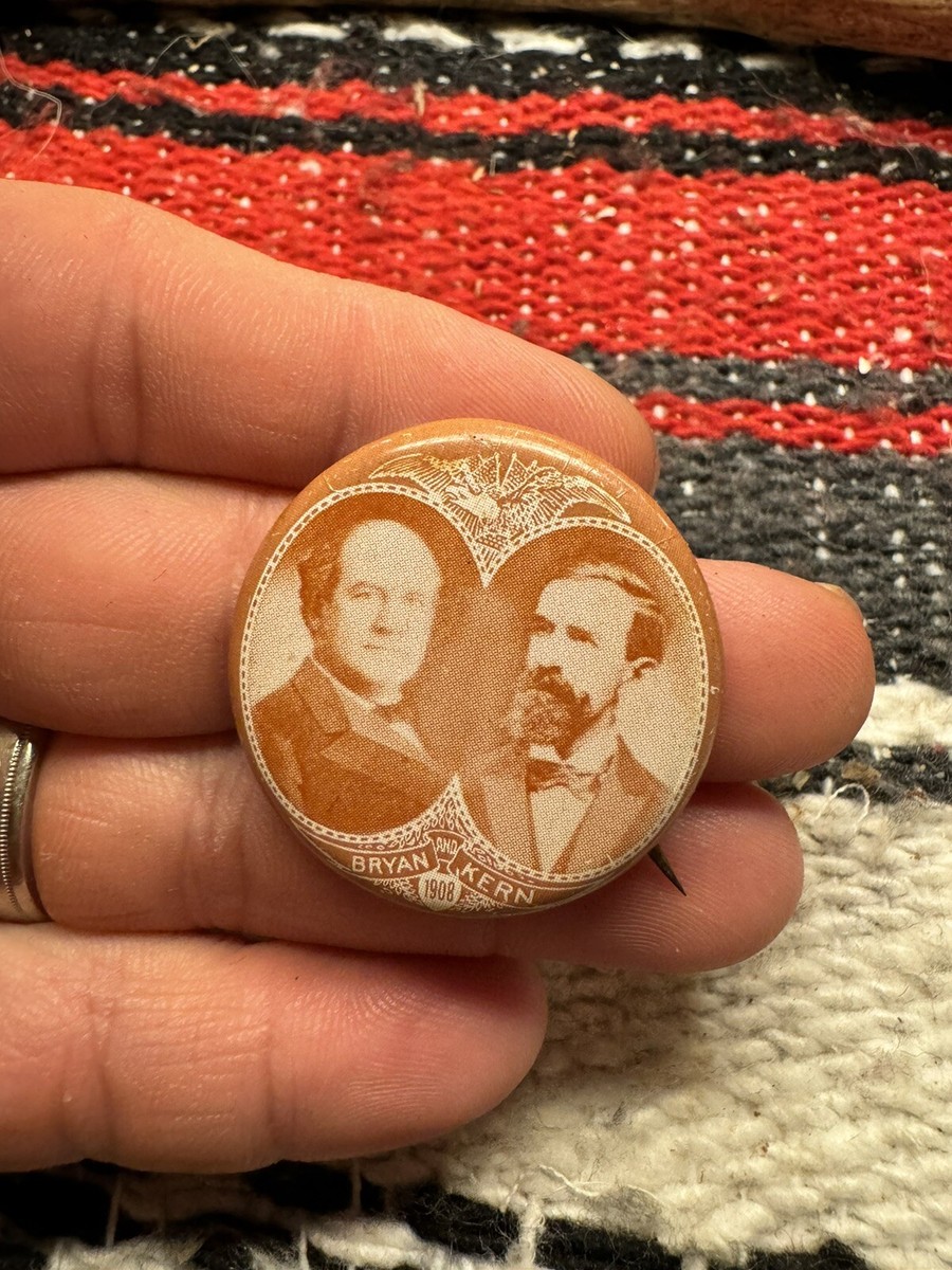 ●CAMPAIGN RECORDS Vintage BRYAN KERN 1908 Reproduction 1972 Pinback Political