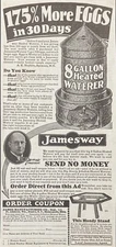 1929 AD(XH2)~JAMES MFG. CO. FT. ATKINSON, WIS. JAMESWAY 8 GALLON HEATED WATERER