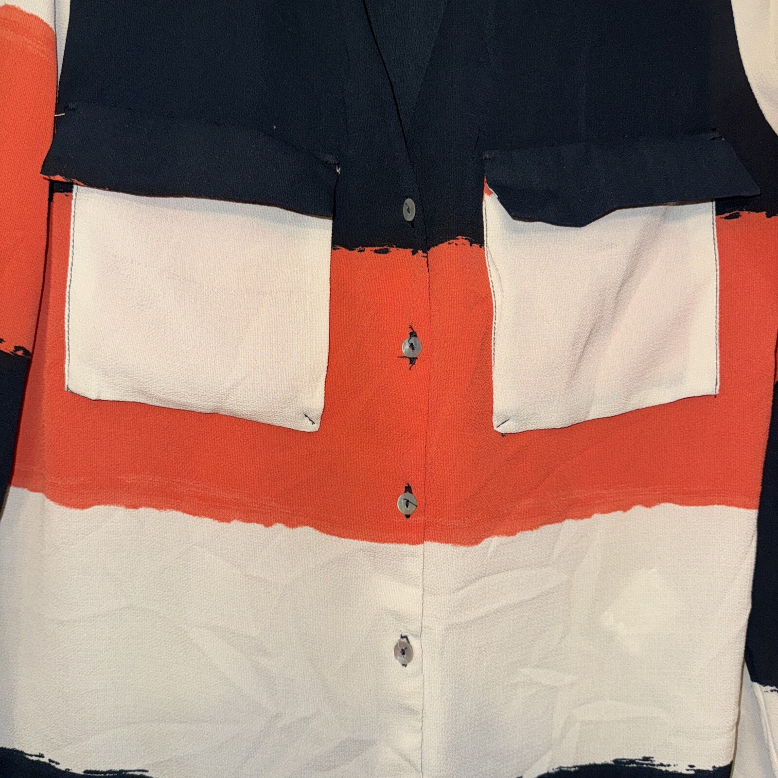 Zara Basic Collection Stripe Blouse Medium long s… - image 4