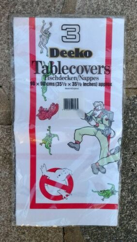 VTG UK GHOSTBUSTERS TABLE COVERS By DEEKO (35" x 35") MADE IN ENGLAND 1980s NOS - Picture 1 of 2