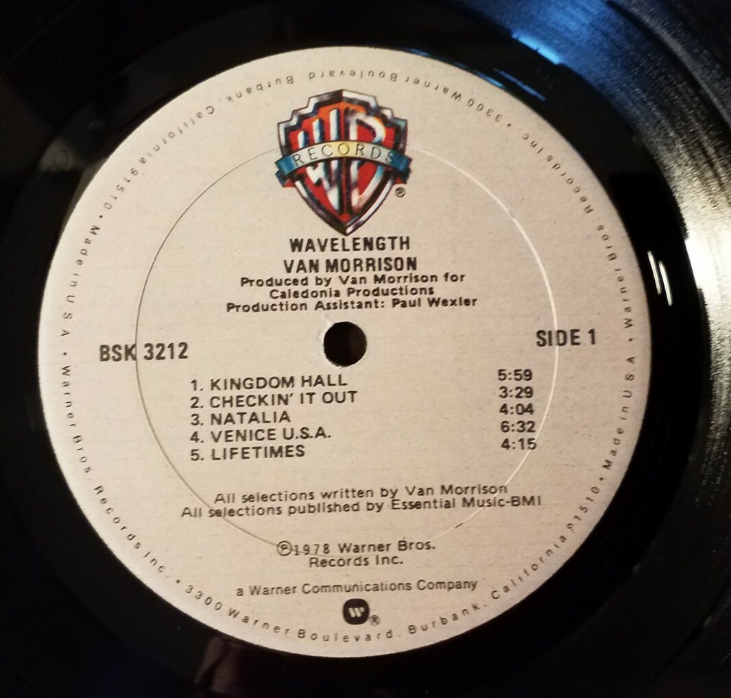 Van Morrison - Wavelength Vinyl LP Warner Bros BSK 3212 w/ Inner