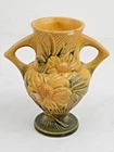 Roseville USA 168-6 Yellow Peony Double-Handled Vase Vintage Pottery Art CHIPPED