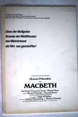 53  Presseheft Roman Polanski's MACBETH Jon Finch, Francesca Annis, Martin Shaw