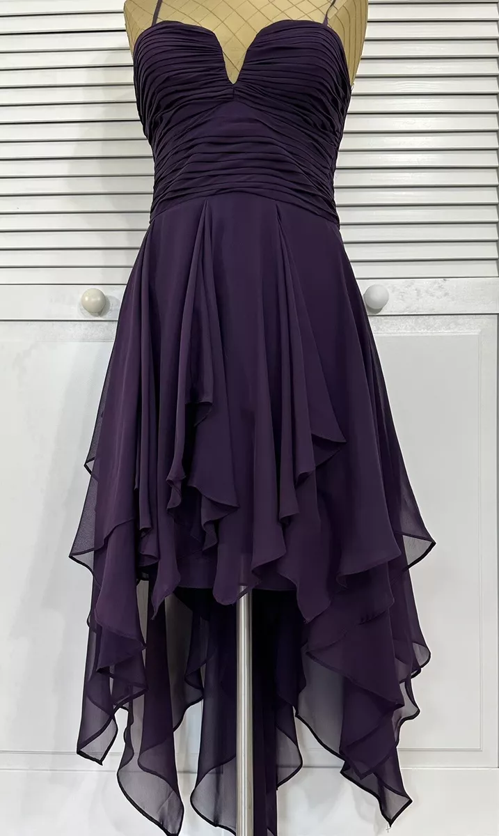 Dark purple high low dress cheap
