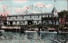 Haverhill Mass, Crescent Motor Boat CLub on the Merrimack River Postcard c1909 