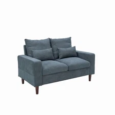 Upholstered Sofa Couch Linen Fabric Loveseat Modern Living Room Sofa