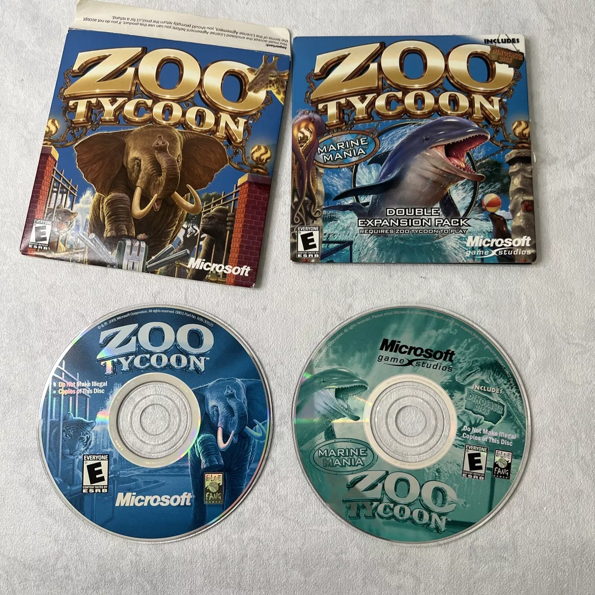 Zoo Tycoon With Double Expansion Pack Marine Mania Dino Digs NICE LOOK!