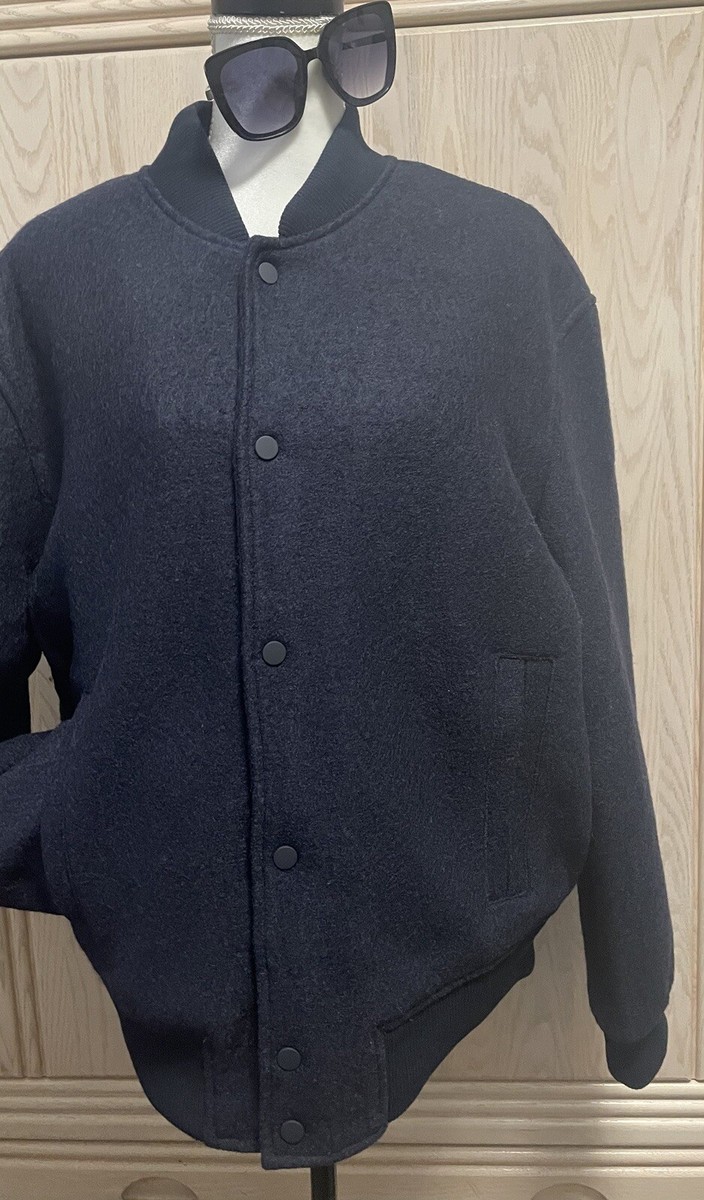 ZARA MAN NAVY BLUE BOUCLÉ TEXTURED CLASSIC BOMBER JACKET ZARA MAN NAVY BLUE BOUCLÉ TEXTURED CLASSIC BOMBER JACKET