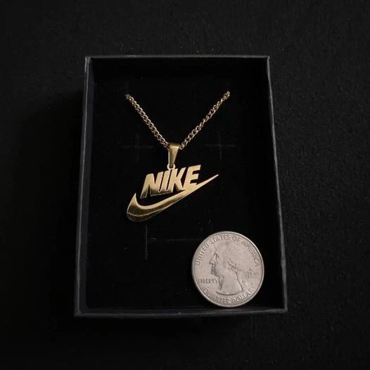 Gold Nike Swoosh Necklace