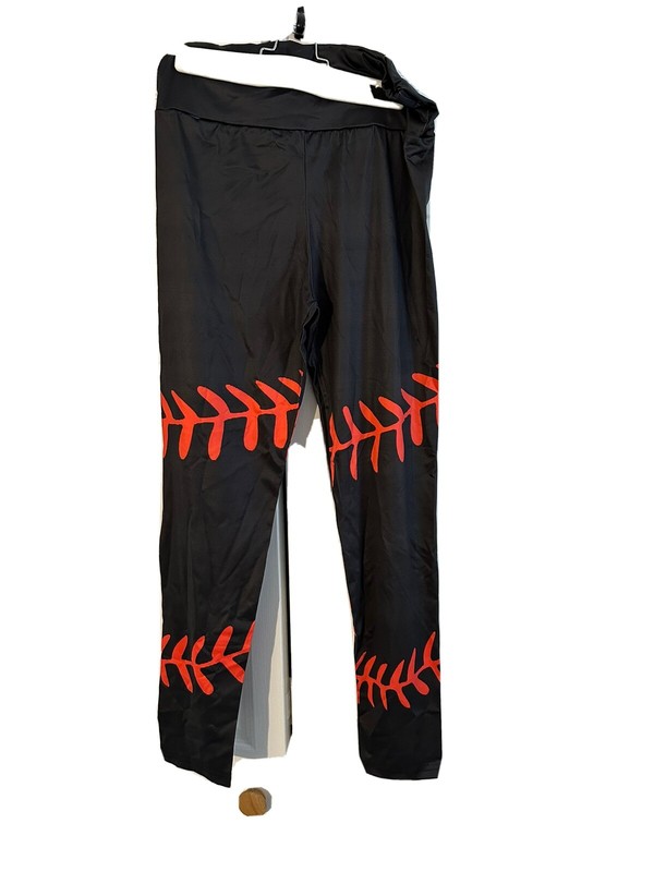 Plus Size Baseball Seam Theme Leggings