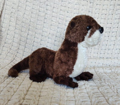 River Otter Plush Brown Cream Cute Stuffed Animal Toy 12 Inches
