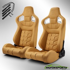 Unverisal Beige Pure Series Reclinable Pvc Racing Seats Wslider Leftright Unverisal Beige Pure Series Reclinable Pvc Racing Seats Wslider Leftright