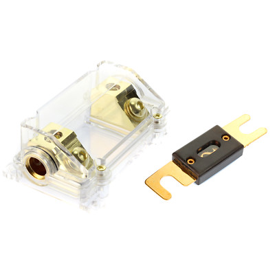 ANL Fuse - Gold Holder Voodoo 2/0 or 1/0 0 gauge w/ 45 Deg Cover (500 AMP)