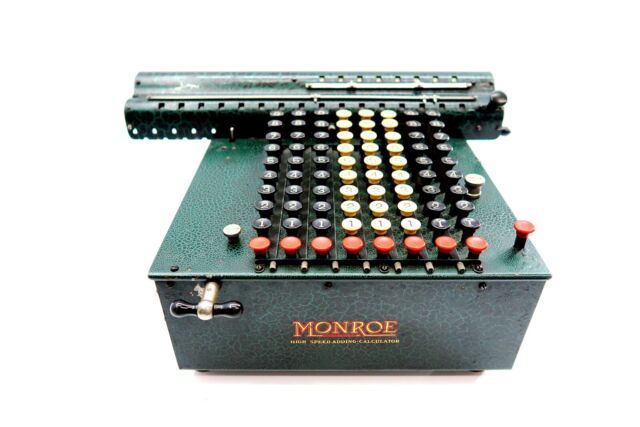Antique MONROE High-Speed Adding Calculator Machine with RARE ALLIGATOR PAINT