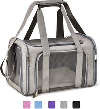 Cat,Dog Carrier for S/M Cats Puppies upto 15lbs,Collapsible Travel Puppy Carrier