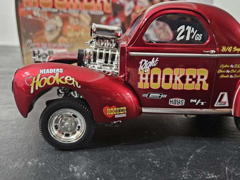 ACME HOOKER HEADERS HOLLEY 1:18 SCALE 1941 WILLYS GASSER DIECAST A1800910 NEW! - Image 4 of 4