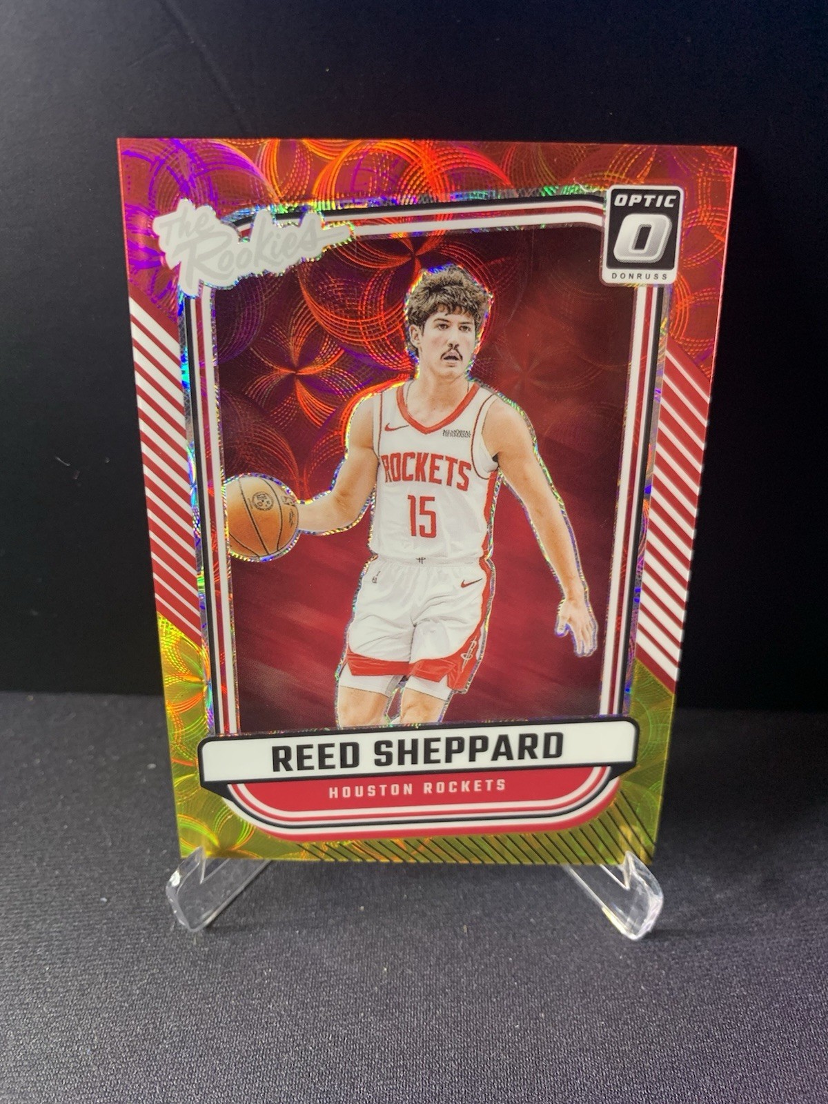 Reed Sheppard 2024-25 Panini Donruss Optic The Rookies Red Gold Scope /99 RC