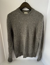 Vintage LL Bean Classic Pullover Gray Shetland Wool Men  s Smll Crew Neck Sweater