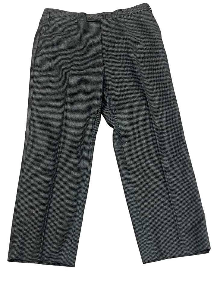 ISAIA NAPOLI 100's шерсти платье брюки брюки брюки серый микро проверить 54 34 x 30 - Изображение 2 из 4