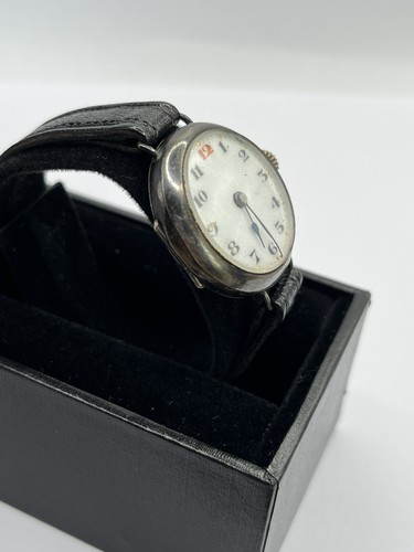 Antique 1918-19 George Stockwell Military? Solid Sterling Silver Watch - Working - Picture 3 of 11
