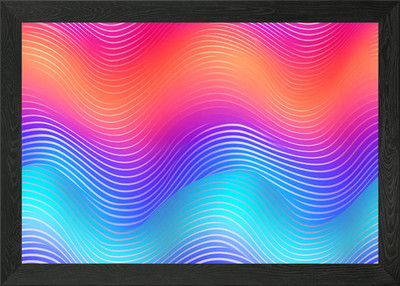 Gradient Waves Framed Wall Art Poster Canvas Print Picture