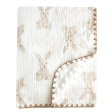 Baby Soft Muslin Thick Blanket Cotton and Dotted Backing Double Layer Receivi...