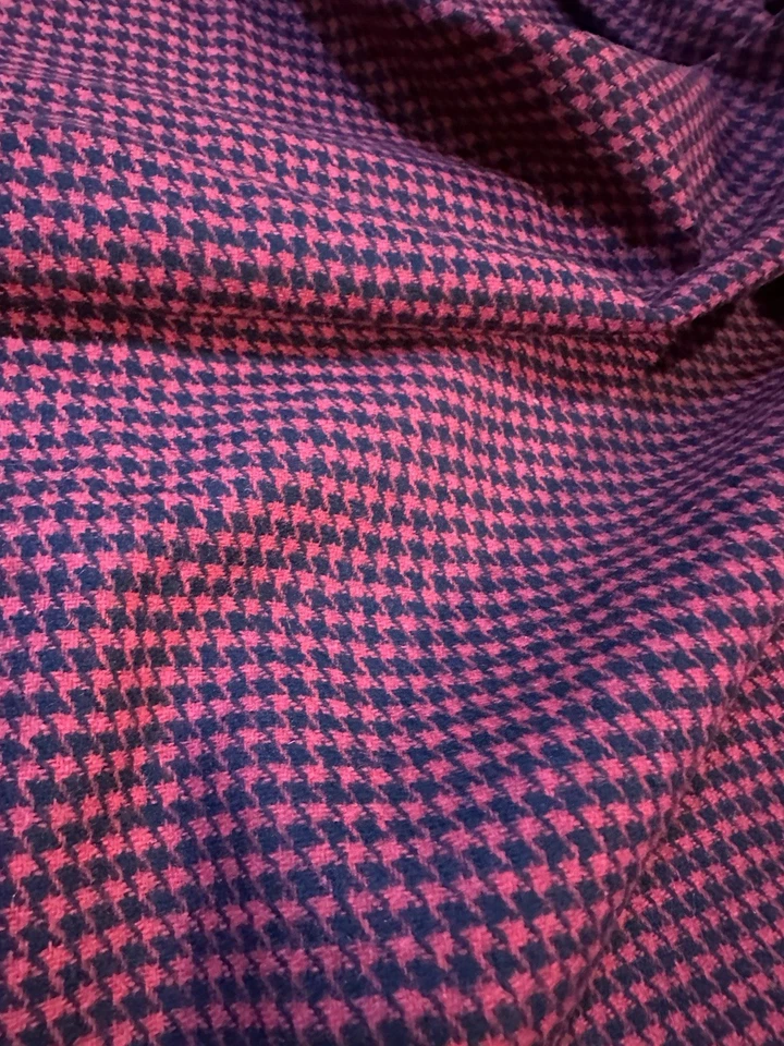 100% Wool Houndstooth Fabric 36" X 42"  Black Red - Image 4 of 4