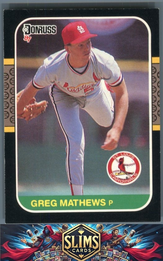 1987 Donruss St. Louis Cardinals Greg Mathews #208 Rookie