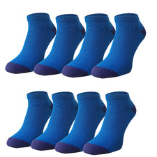 Mens Cotton Trainer Socks Blue Breathable High Quality Set 8 pair UK Size 9-10
