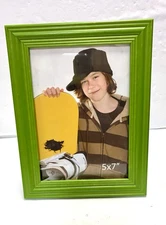 Bright Green Wood Picture Frame Wall Or Hang 5 X 7 Photo
