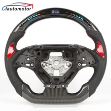 Real Carbon Fiber LED Steering Wheel Fits Chevrolet Camaro 2016+ w/Thumb Grips