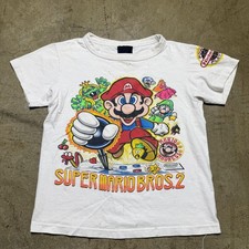 Vintage Super Mario Bros 2 Shirt Boys Small Nintendo Power Player 80s Game Tee