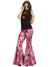 Women's 60s Theme Power Bell Bottoms Costume, Multi, Size Medium/Large