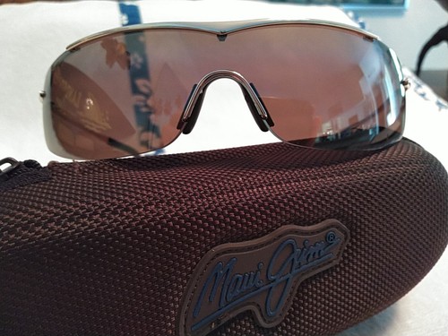 New Maui Jim Sandbar Polarized Sunglasses 511-16 Gold/HCL Bronze Shield LAST ONE