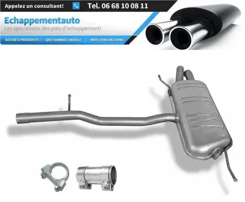 Échappement arrière VW Sharan II 2.0 TDi 2011 2012 silencieux avec ligne E-Mark