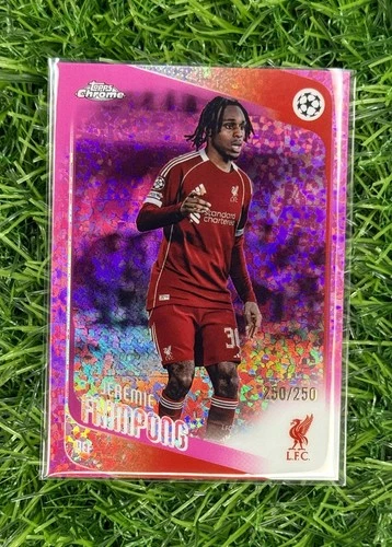2025-26 Topps Chrome UEFA Club Comps #6 Jeremie Frimpong Pink Mini-Diamond #/250