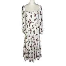Reformation Kellie Coquette Cottagecore Midi Dress in Grapevine Size 6 NWT