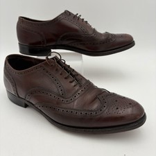 VTG Florsheim Longwing Brogue Oxfords Brown Men  s Leather Dress Shoes Sz 12 D