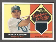 DIONER NAVARRO 2010 Topps Heritage CLUBHOUSE COLLECTION RELICS GU Jersey Rays