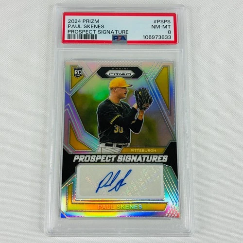 2024 Panini Prizm Paul Skenes Prospect Signature Silver Auto PS-PS PSA 8 NM-MT