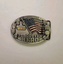 Vietnam Veteran Forgotten Hero Belt Buckle - C J 1468 - 1987 - Rare