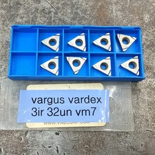 Qty 8 Vargus Vardex 3IR 32UN 3IR32UN VM7 Grade Carbide Threading Inserts