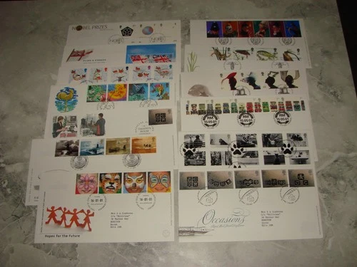 (FDC12) 2001 Commemorative COLLECTION 13 GB First Day Covers VG