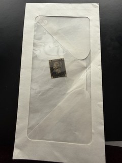 Antique Great Britain 1840 Penny Black stamp.