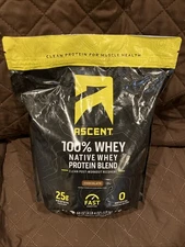Ascent Native Fuel Whey Protein Powder - Post Workout Whey Protein Isolate, Zero
