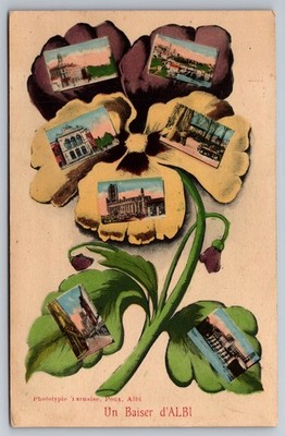 A Kiss from Albi, France. 1924 Vintage French Postcard